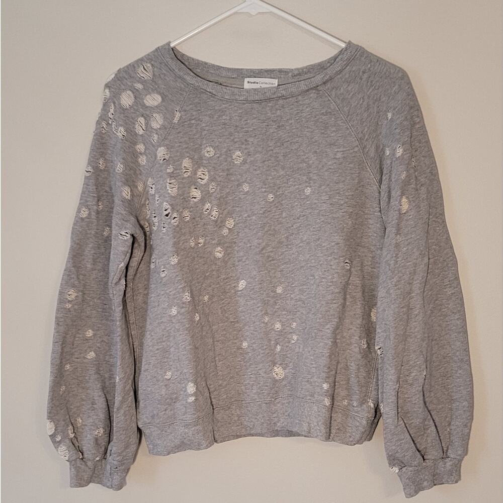 David Lerner Studio Collection Distressed Deconstructed Sweatshirt Medium - Picture 1 of 3